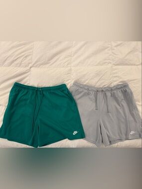 Nike Men’s Athletic Shorts Duo - Kelly Green & Light Gray